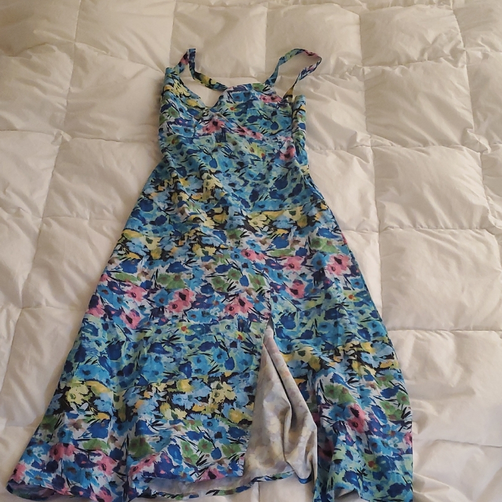 Zara Floral Blue Dress